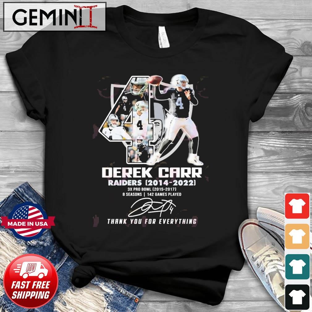 Derek Carr Raiders 2014 – 2022 Thank You For Everything Shirt