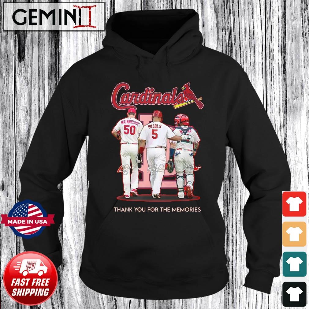St. Louis Cardinals Wainwright And Pujols And Molina Thank You For The Memories Signatures Shirt Hoodie.jpg