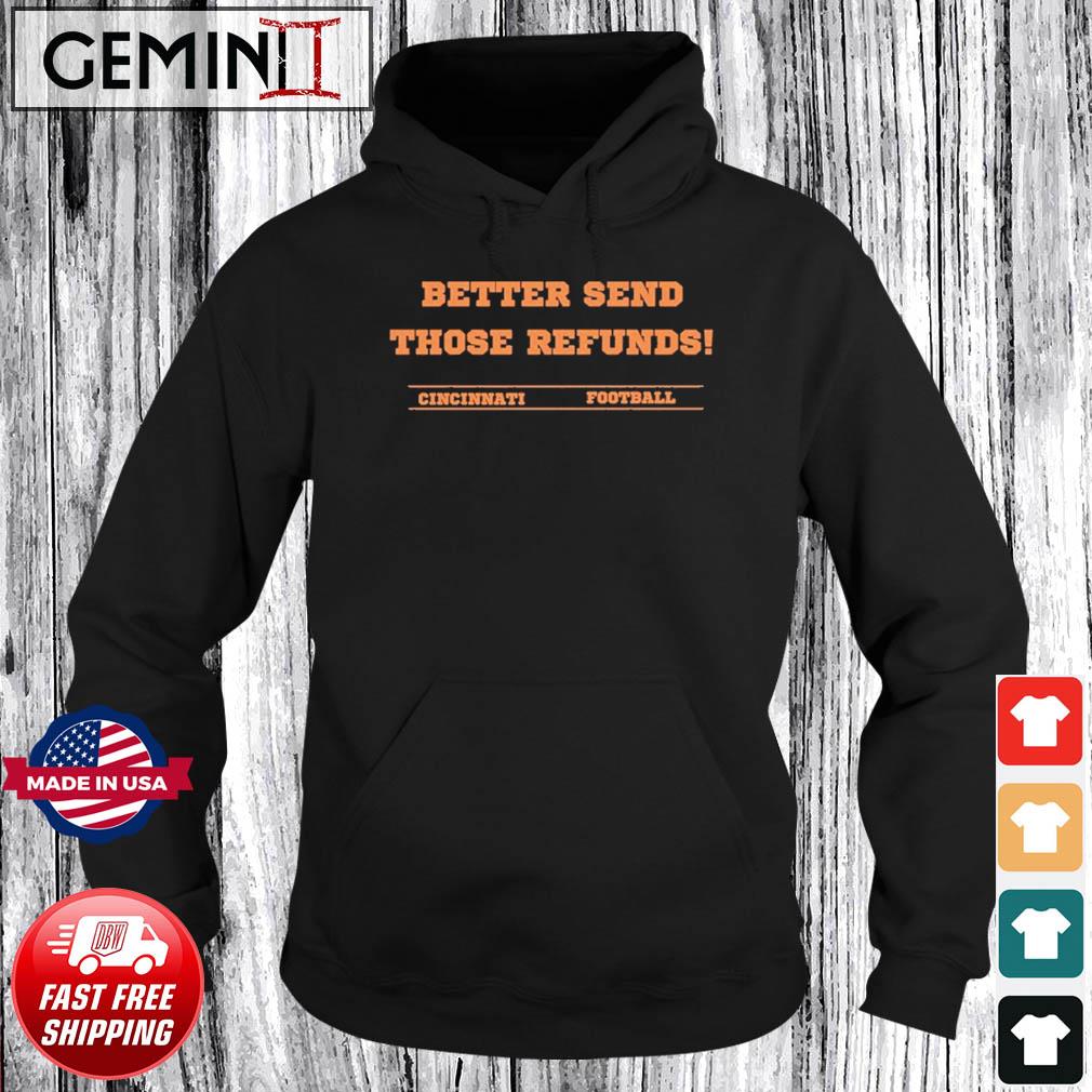 Cincy Shirts selling 'better send those refunds' shirts with