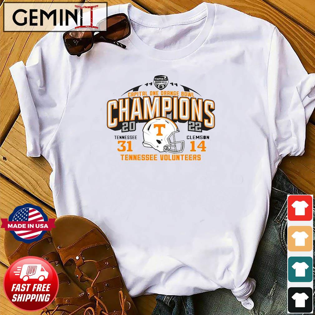 Funny tennessee 2022 Capital One Orange Bowl Champions 31-14 Clemson shirt