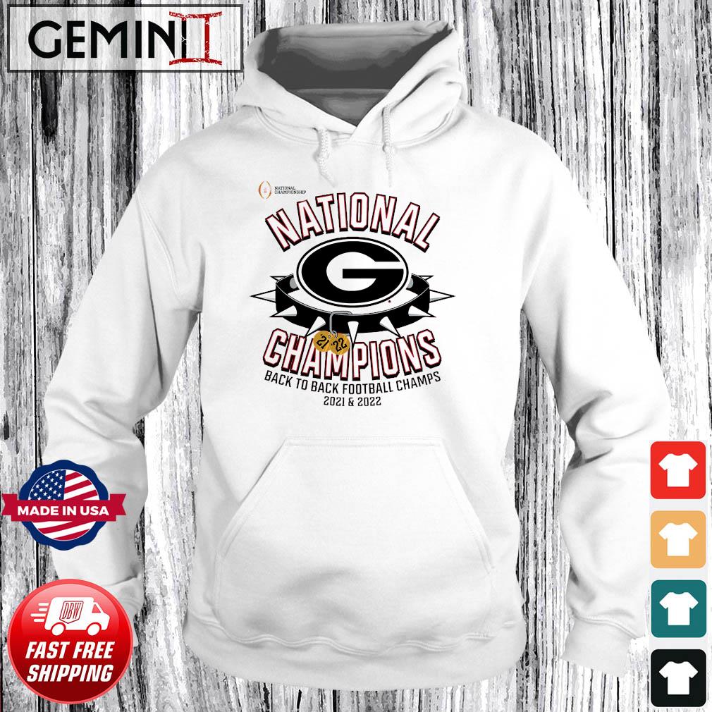 Georgia Bulldogs National Champions Back-To-Back Football Champs 2021 & 2022 Shirt Hoodie