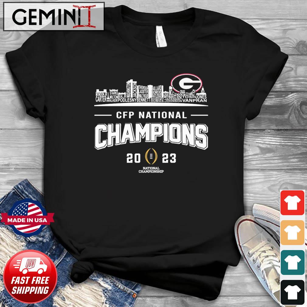 Georgia Bulldogs Team Name 2023 CFP National Champions Shirt