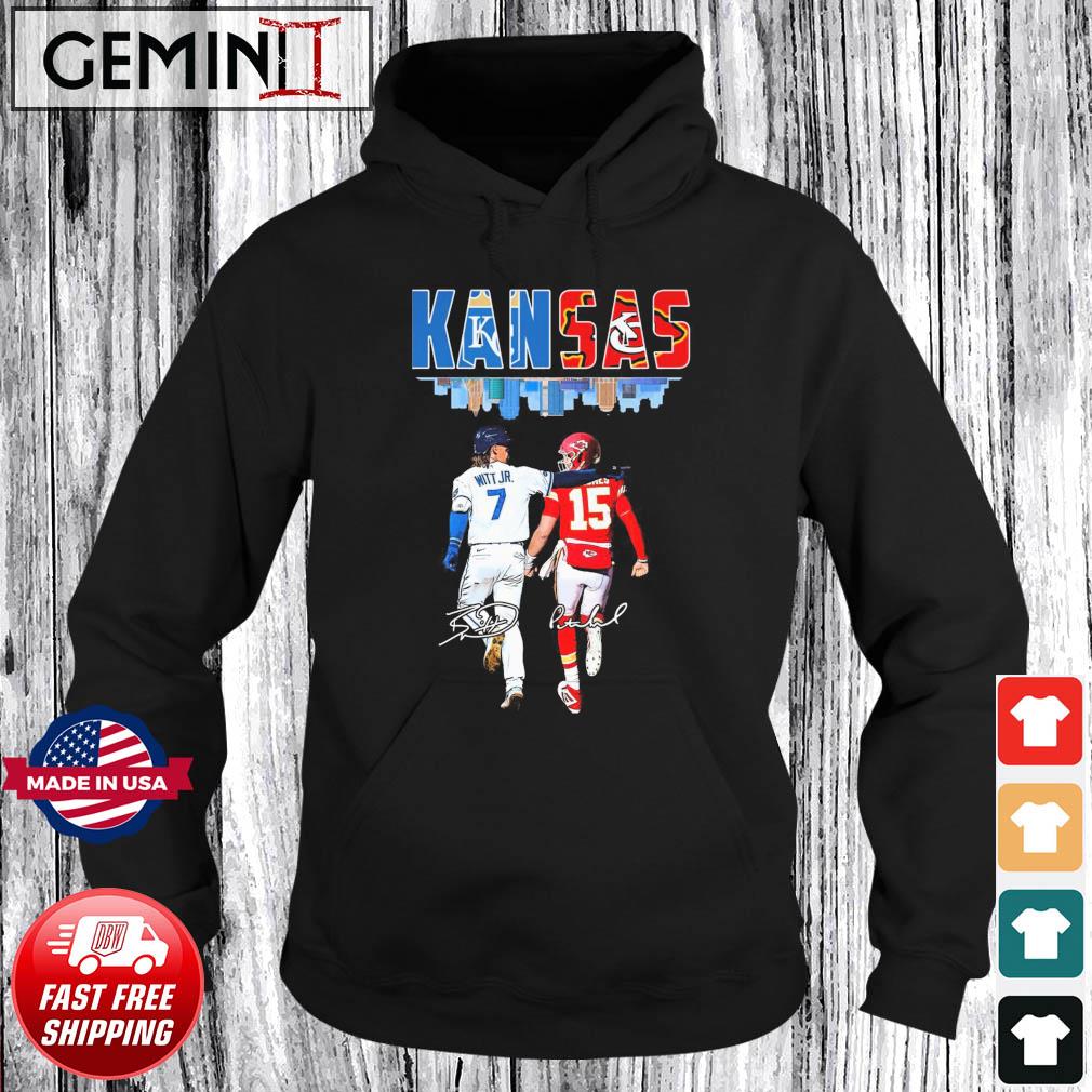 Kansas Skyline Sports Team Bobby Witt Jr And Patrick Mahomes Signatures Shirt Hoodie