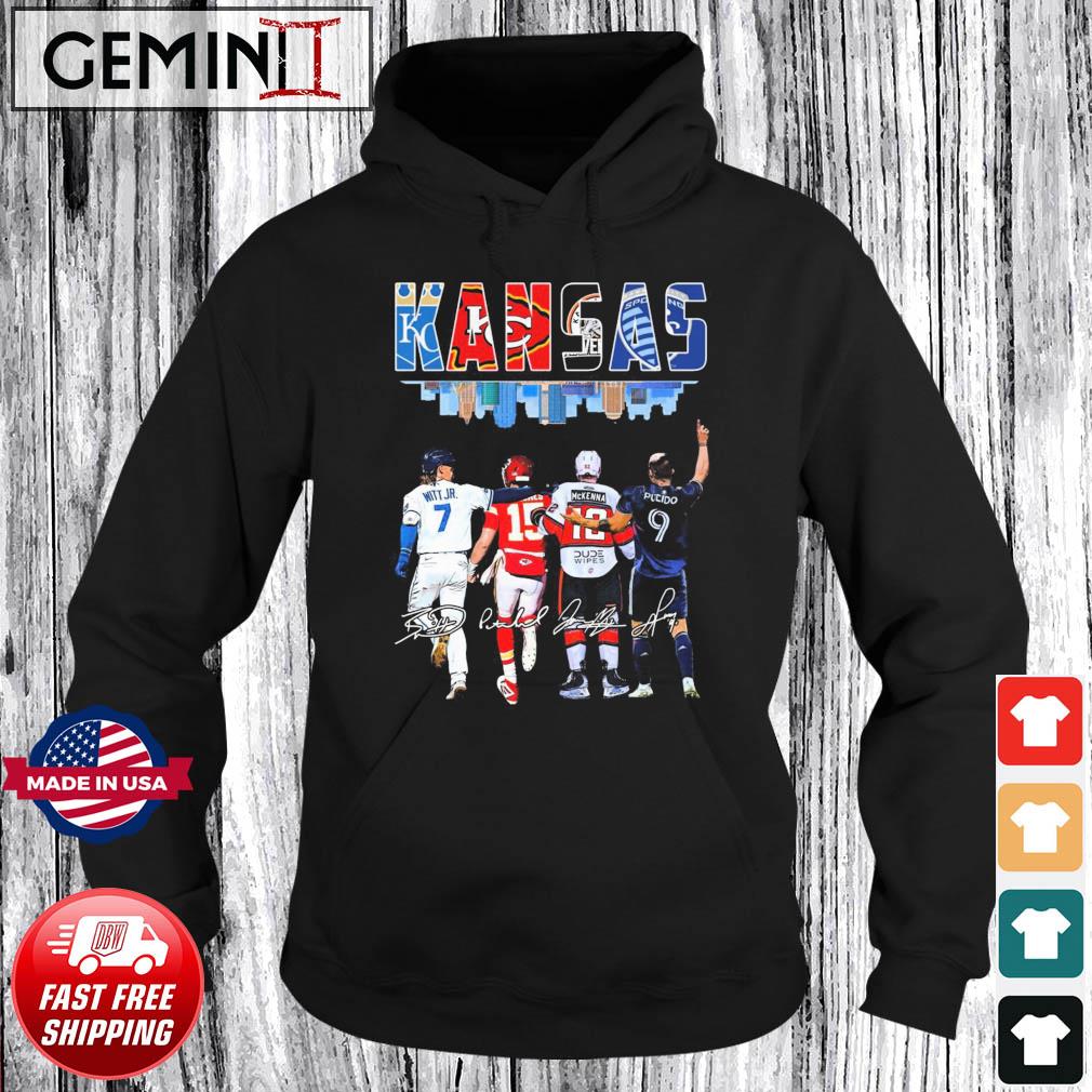 Kansas Skyline Sports Team Bobby Witt Jr Patrick Mahomes Mckenna And Pucido Signatures Shirt Hoodie