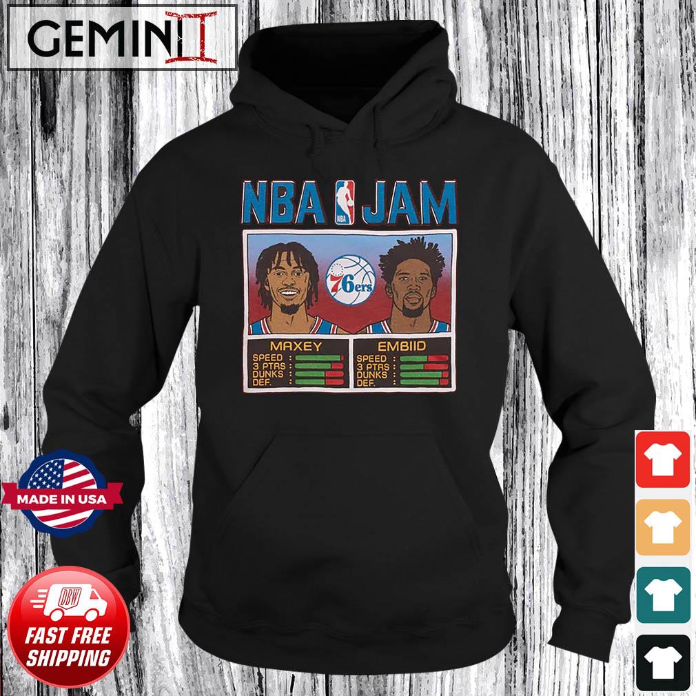 NBA Jam 76ers Maxey And Embiid Shirt Hoodie