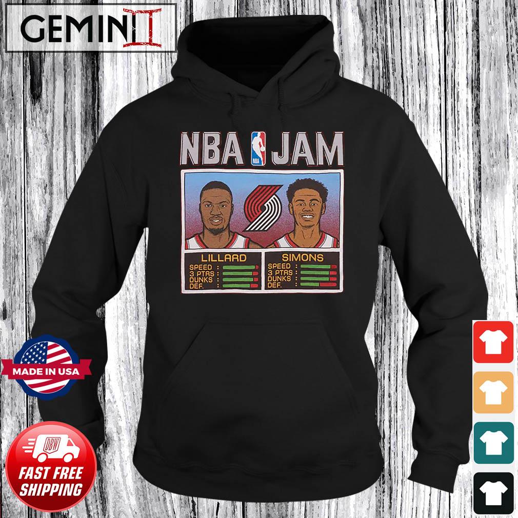 NBA Jam Blazers Lillard And Simons Shirt Hoodie