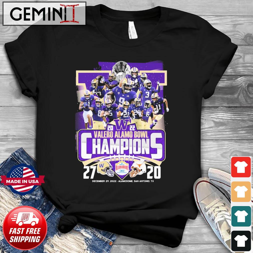 Washington Huskies Team 2022 Valero Alamo Bowl Champions Shirt