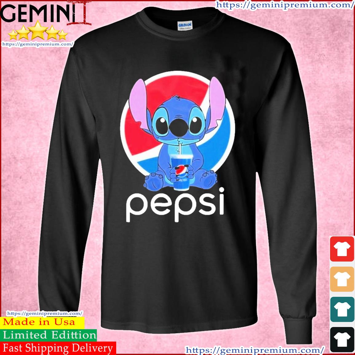 Baby Stitch Hug Pepsi Logo Shirt Long Sleeve Tee