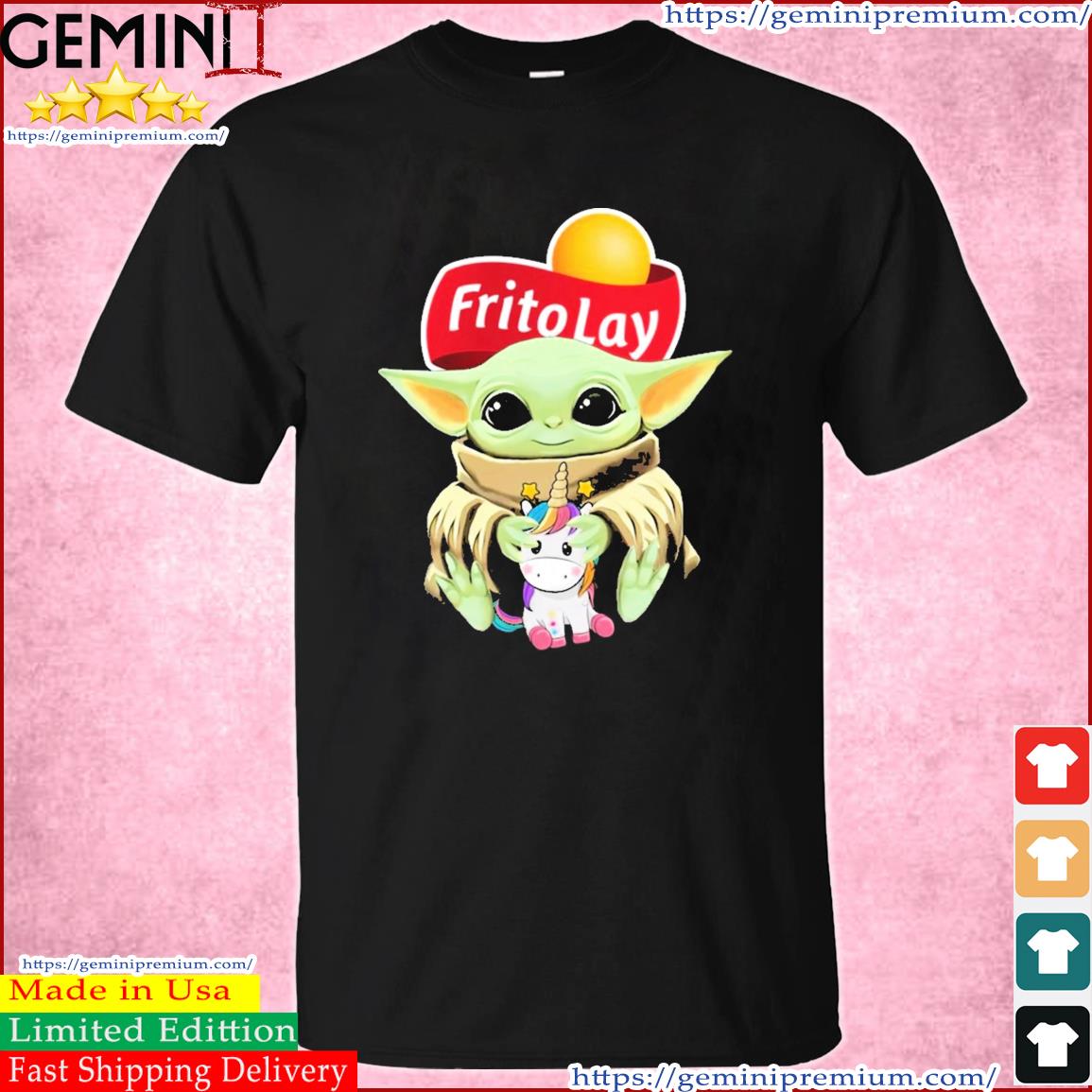 Baby Yoda Hug Unicorn Frito Lay Logo Shirt