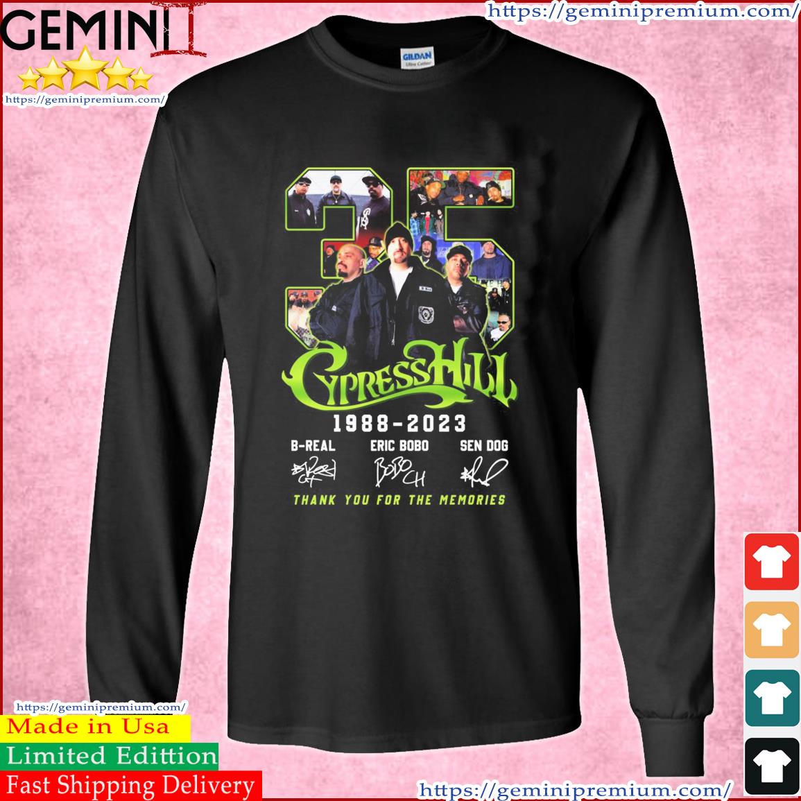 Cypress Hill 35 Years 1988-2023 Thank You For The Memories Signature Shirt Long Sleeve Tee