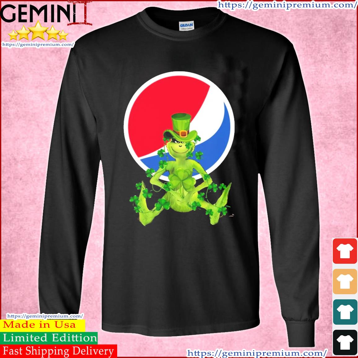 Grinch And Pepsi Logo St Patricks Day Shirt Long Sleeve Tee