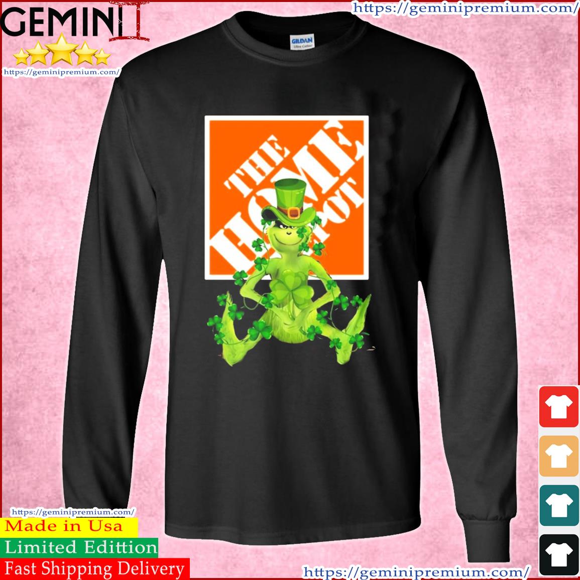 Grinch And The Home Depot Logo St Patrick's Day Shirt Long Sleeve Tee