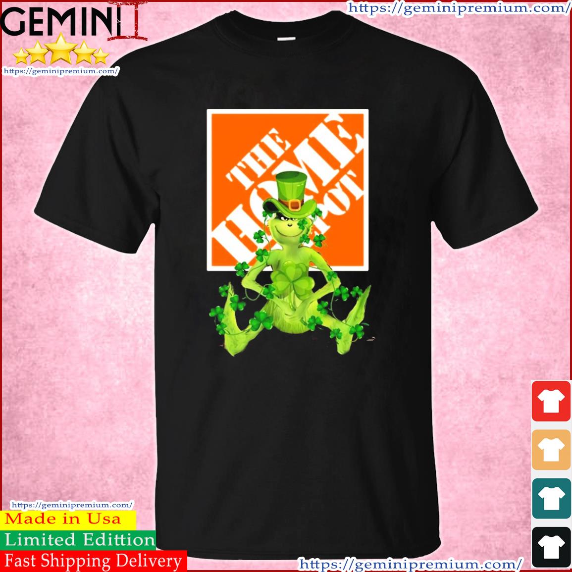 Grinch And The Home Depot Logo St Patrick's Day Shirt