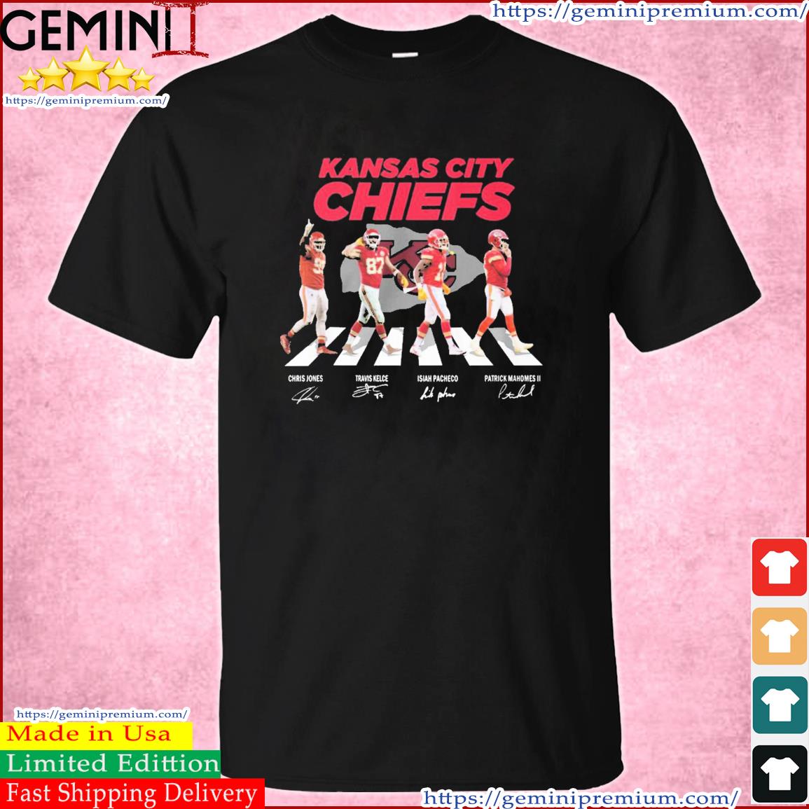 Kansas City CHiefs Chris Jones, Travis Kelce, Isiah Pacheco and Patrick  Mahomes II abbey road signatures shirt, hoodie, sweater, long sleeve and  tank top