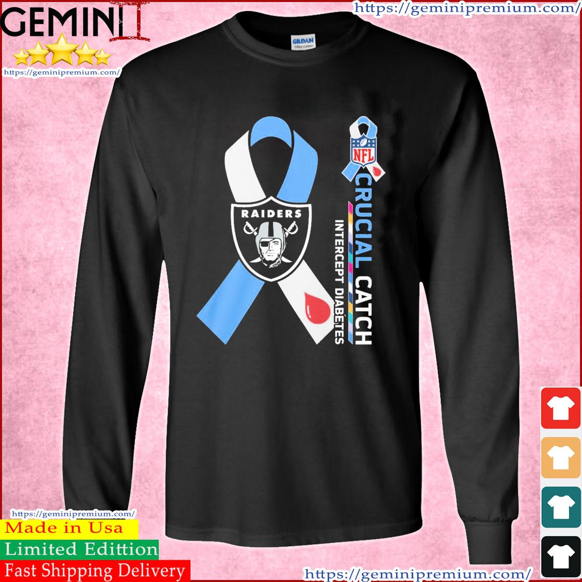 Las Vegas Raiders NFL Crucial Catch Intercept Diabetes Shirt