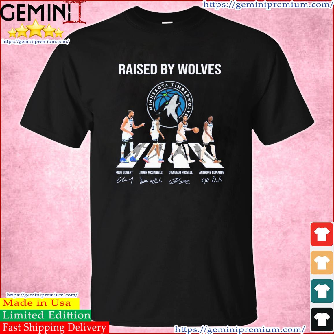 Minnesota Timberwolves Raised By Wolves Abbey Road Signatures Shirt