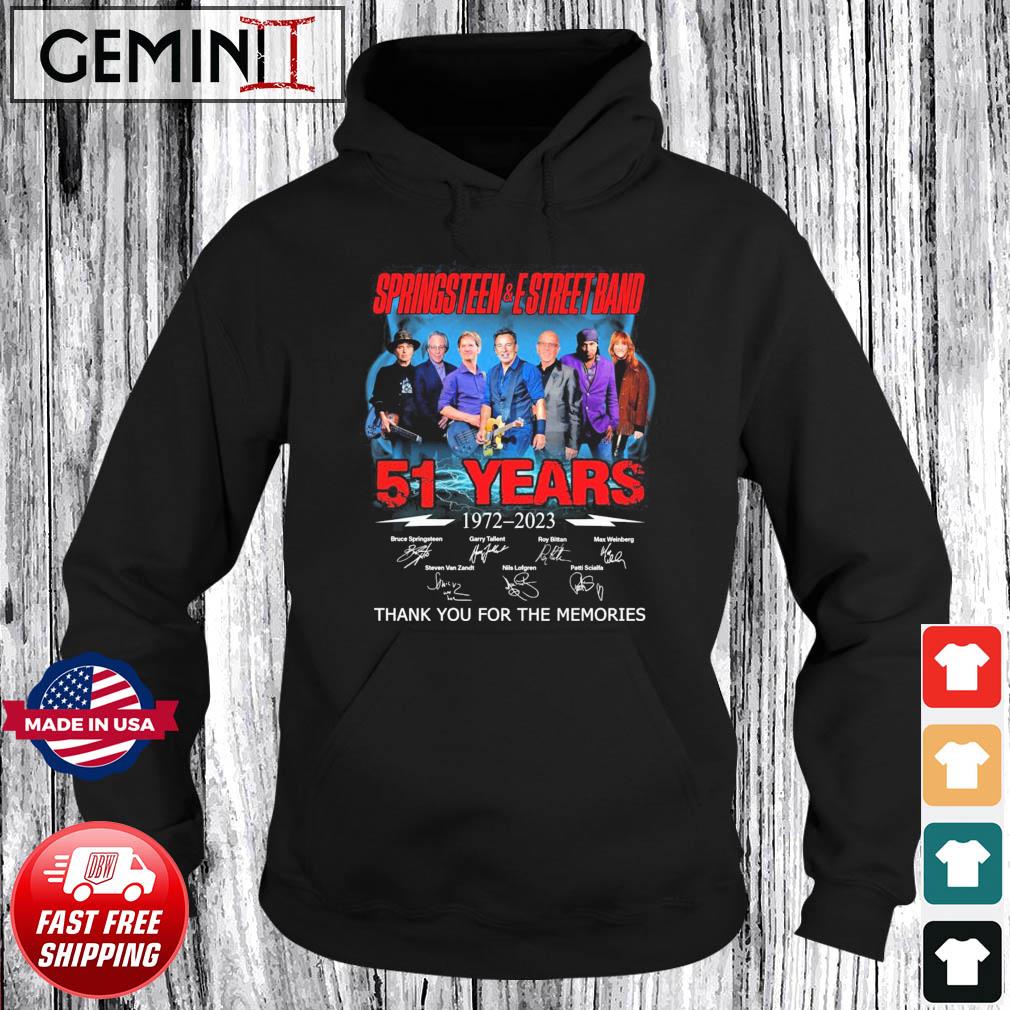 Springsteen And E Street Band 51 Years 1972-2023 Thank You For The Memories Signatures Shirt Hoodie