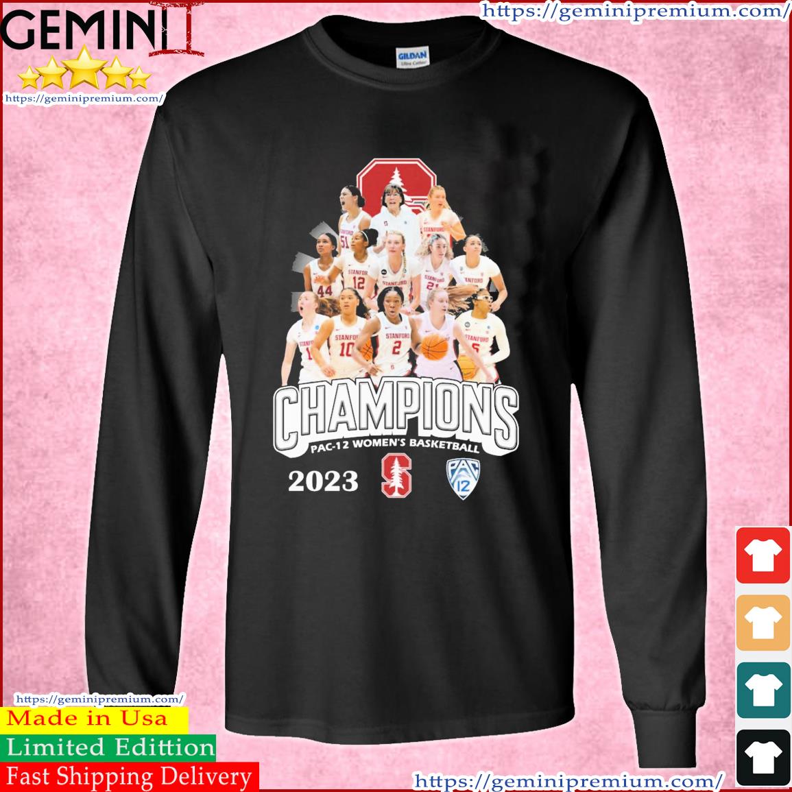 Stanford Cardinals Team PAC-12 Women's Basketball Champions 2023 Shirt Long Sleeve Tee