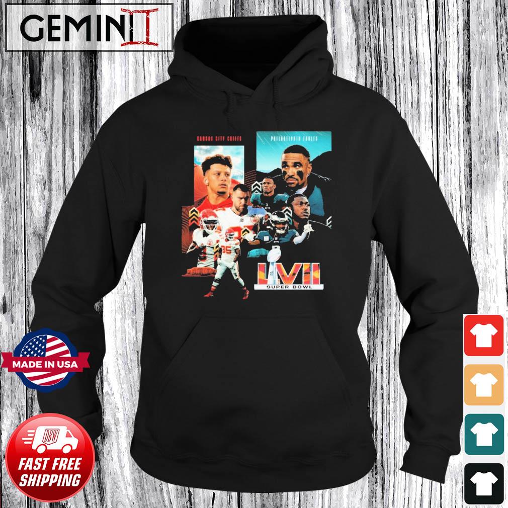 Super Bowl LVII Kansas City vs Philadelphia Eagles Poster Inspired Shirt Hoodie