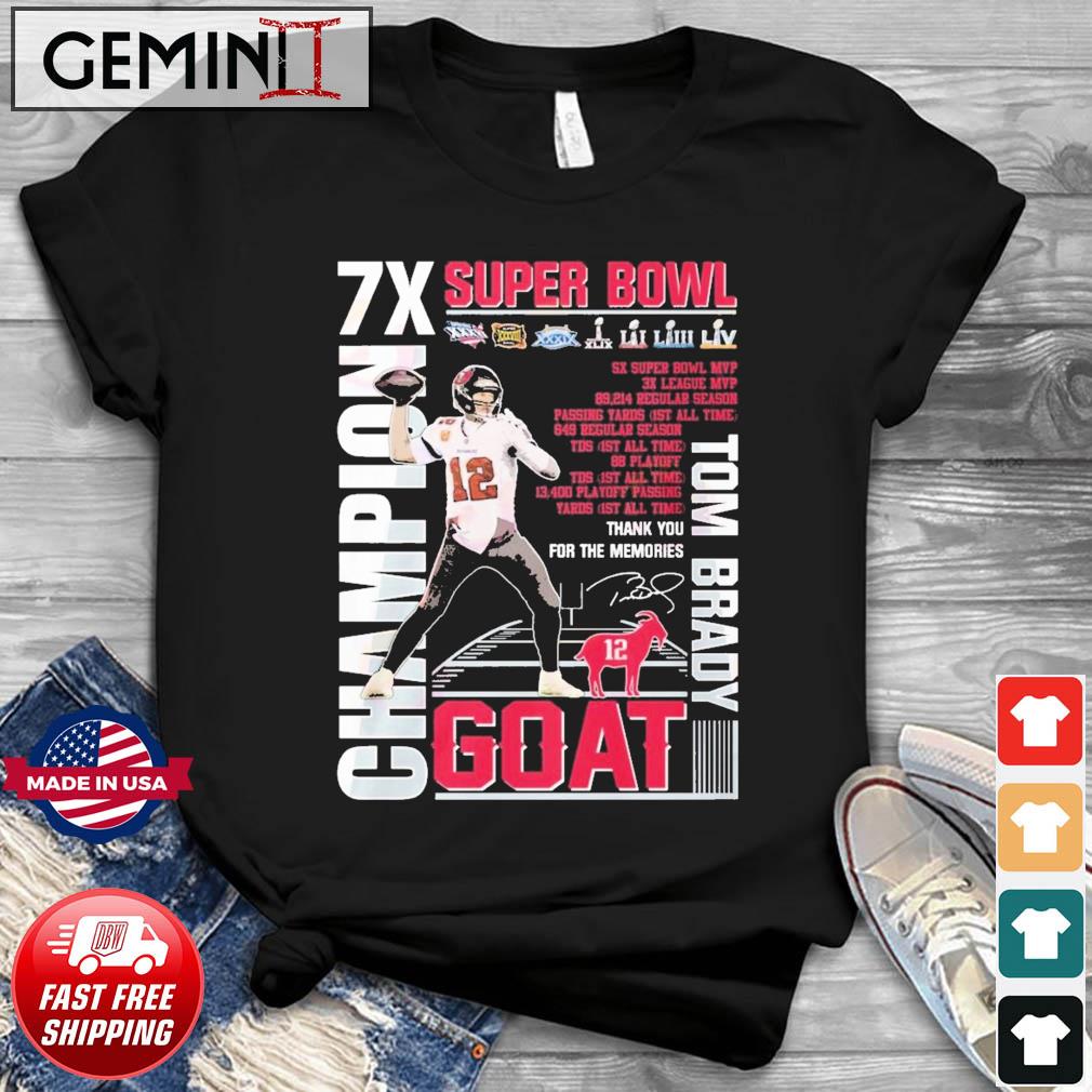 Super Bowl Tom Brady GOAT 7x Super Bowl Champion Shirt