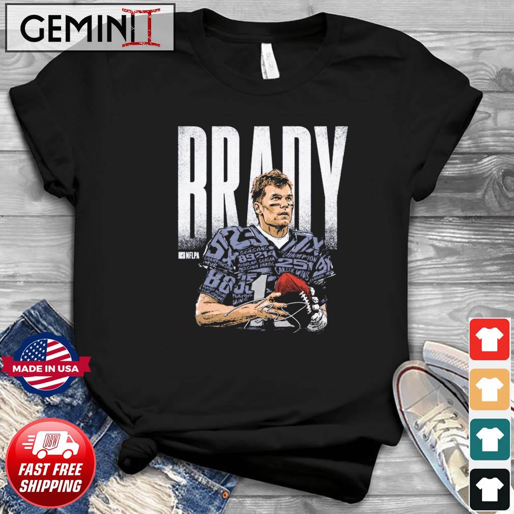 Tom Brady New England Patriots Statistics Bold Signature Shirt