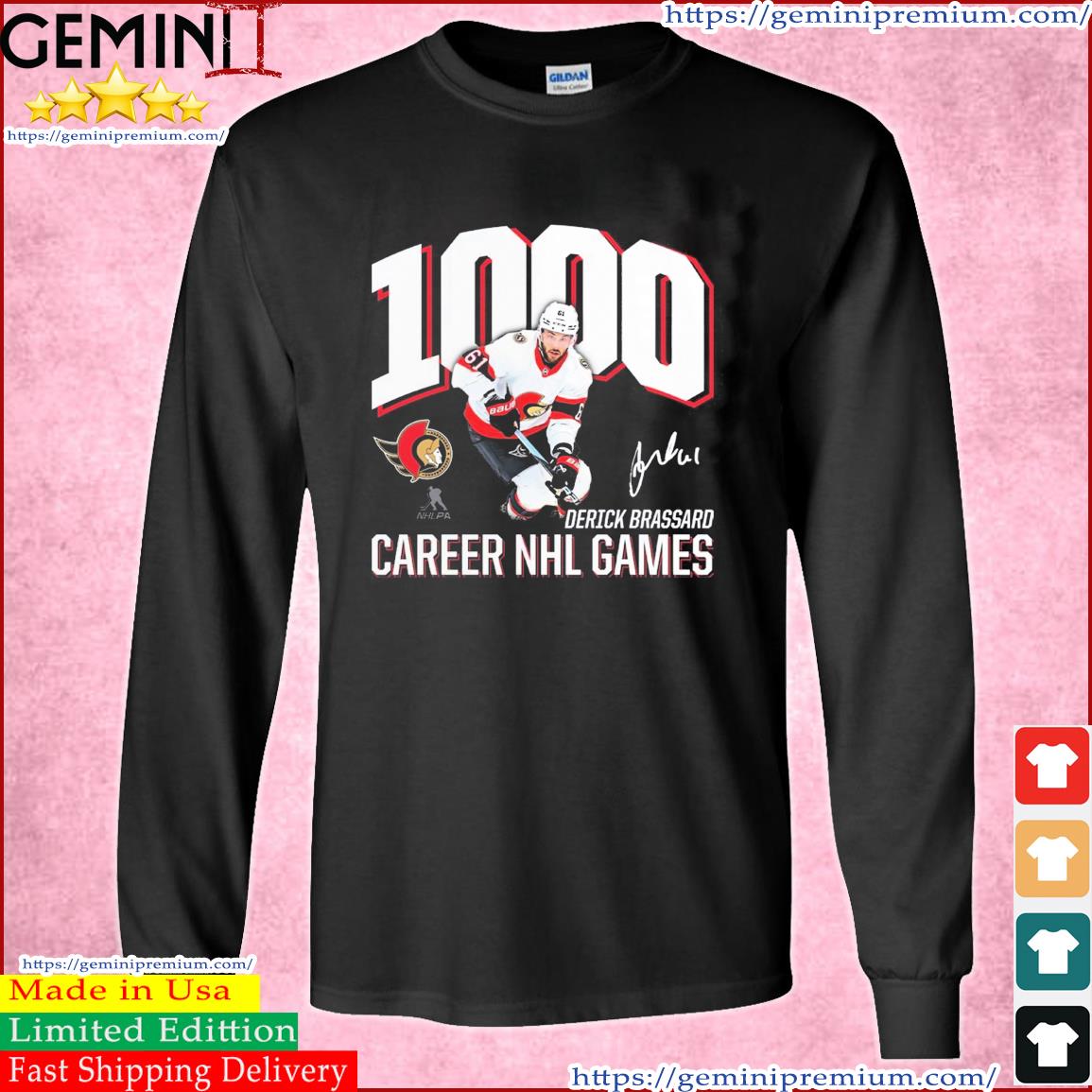 1,000 Career NHL Games Derick Brassard Signature Shirt Long Sleeve Tee