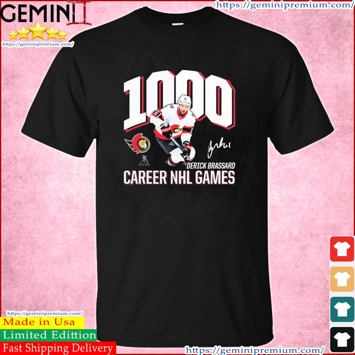 1,000 Career NHL Games Derick Brassard Signature Shirt