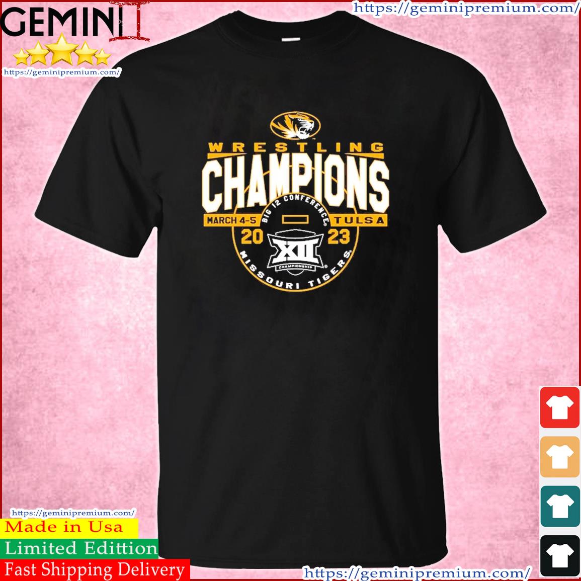 2023 Big 12 Champions Wrestling Conference Missouri Tigers Shirt