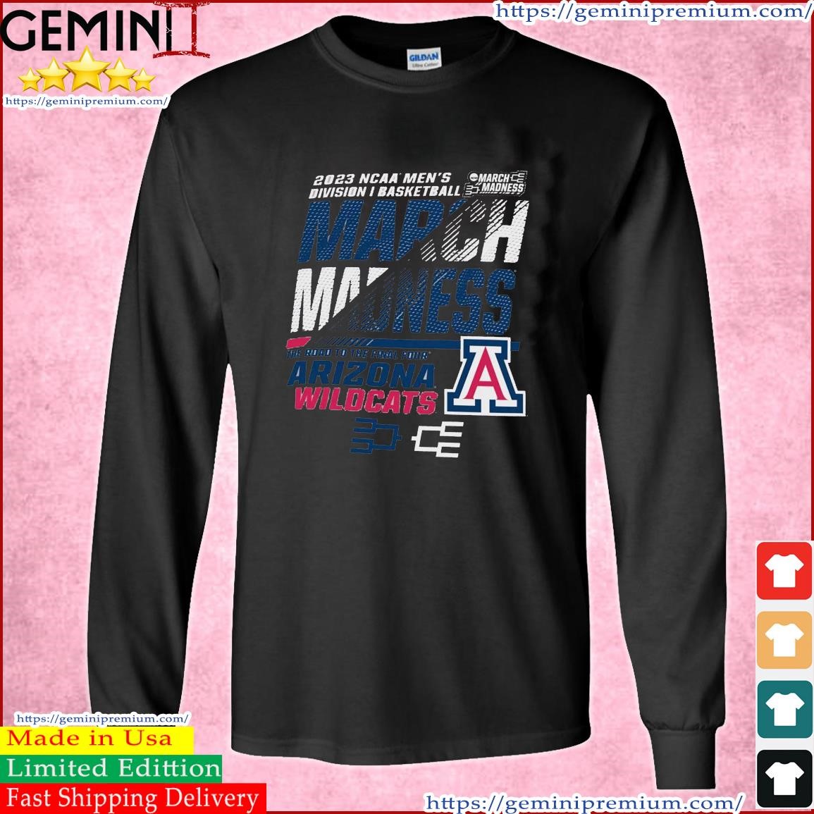 Arizona Wildcats Men's Basketball 2023 NCAA March Madness The Road To Final Four Shirt Long Sleeve Tee.jpg