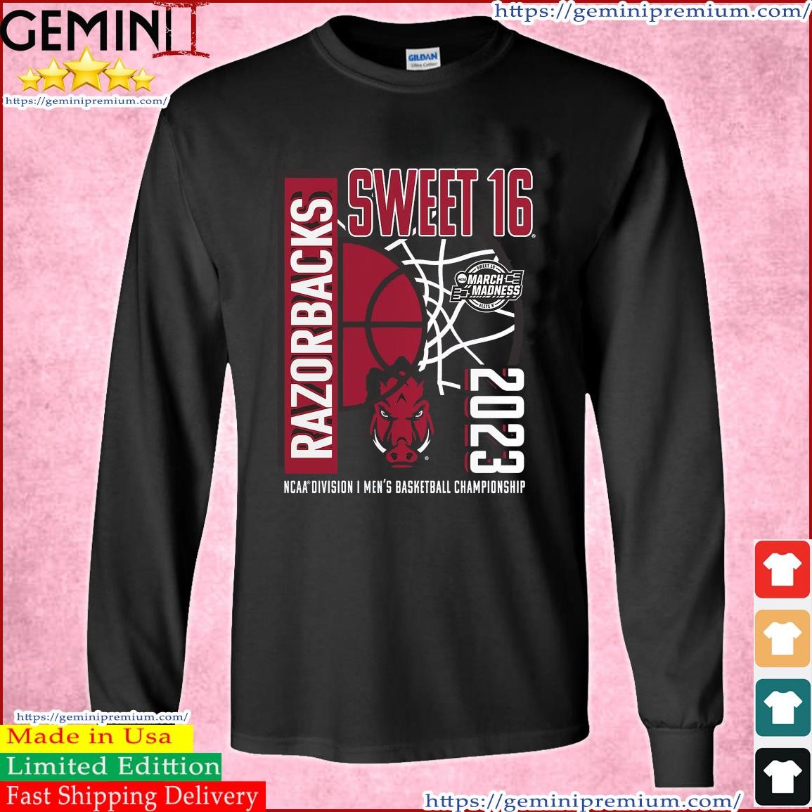 Arkansas Men's Basketball NCAA March Madness Sweet Sixteen 2023 Shirt Long Sleeve Tee.jpg