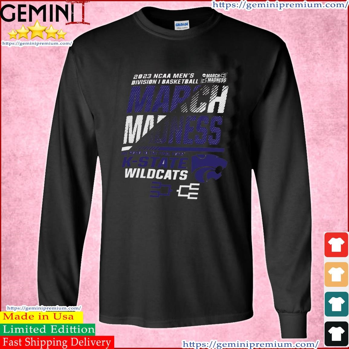 K-State Wildcats Men's Basketball 2023 NCAA March Madness The Road To Final Four Shirt Long Sleeve Tee.jpg