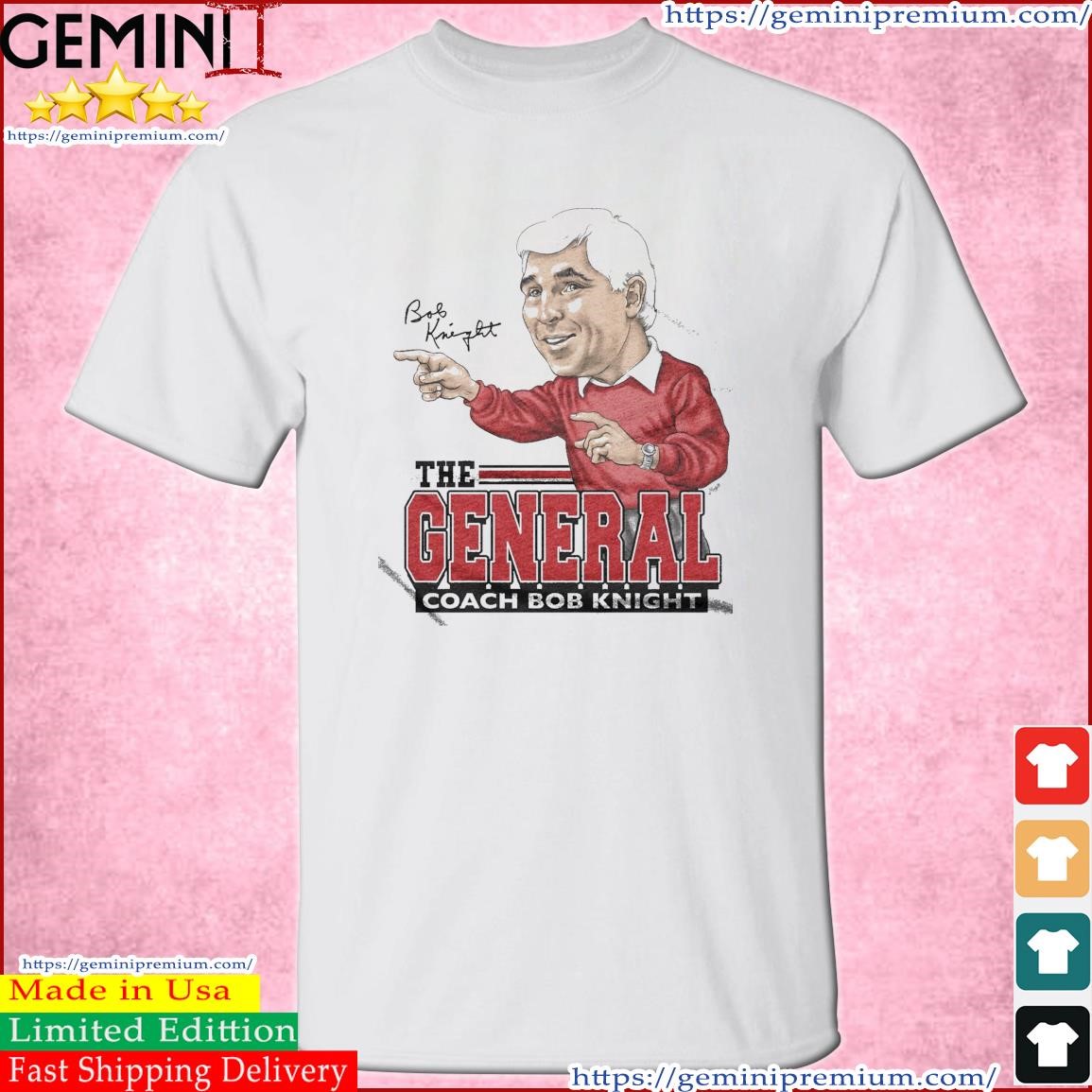 The General Coach Bob Knight Caricature Signature Shirt