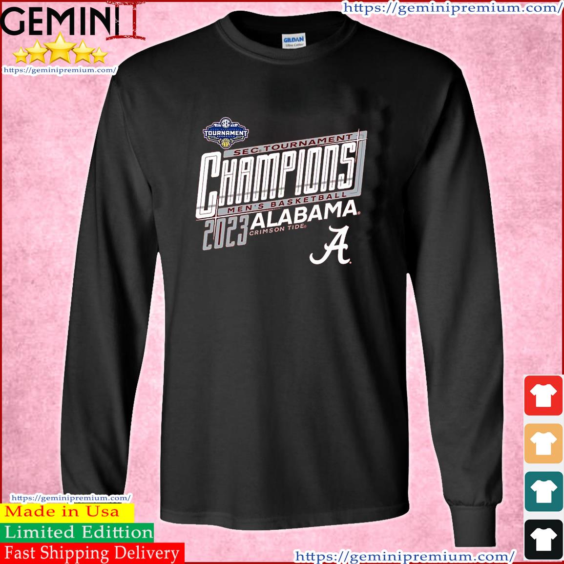 Alabama Crimson Tide 2023 SEC Men's Basketball Conference Tournament Champions Locker Room T-Shirt Long Sleeve Tee