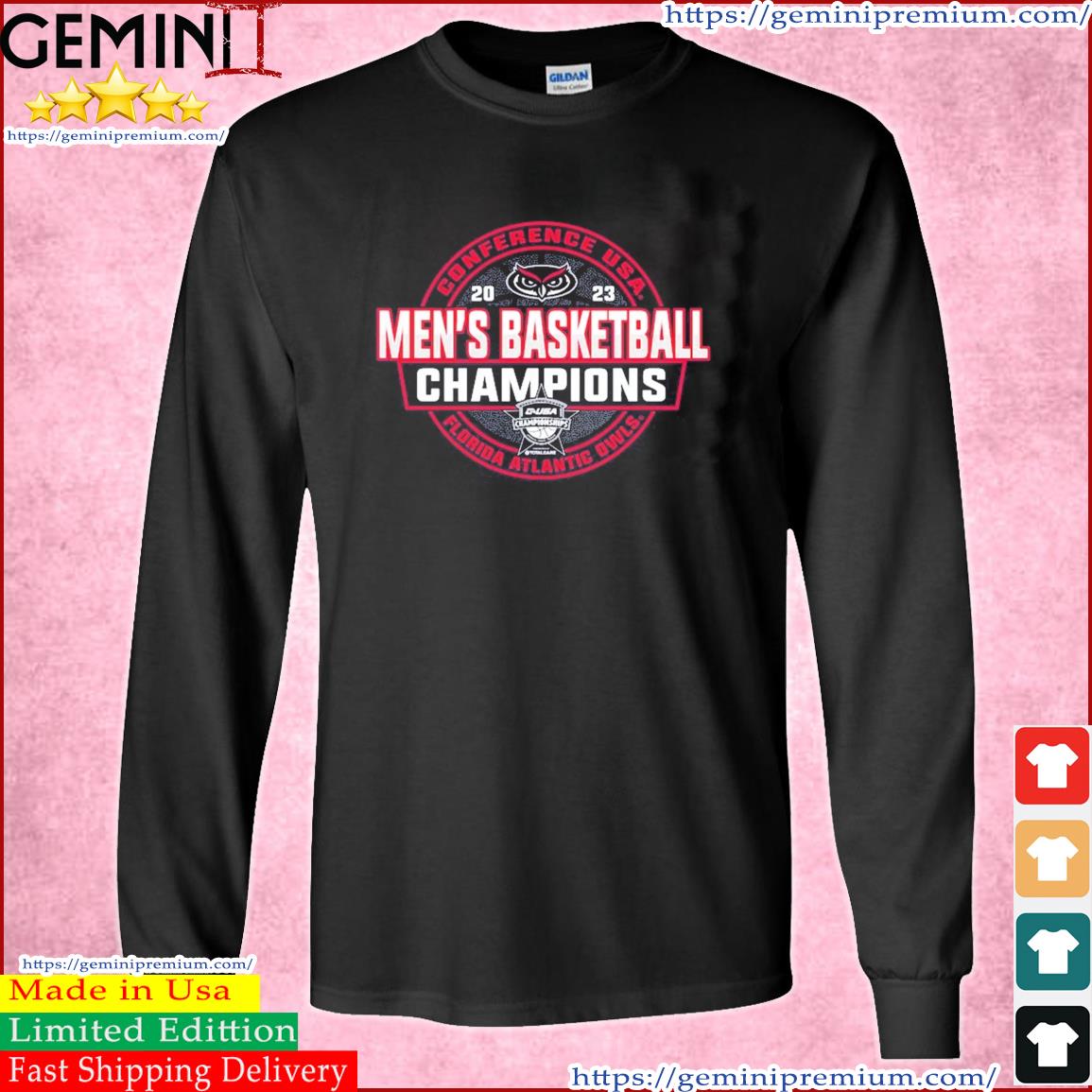 FAU Owls 2023 C-USA Men's Basketball Conference Tournament Champions Locker Room T-Shirt Long Sleeve Tee