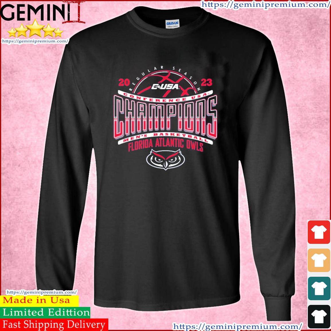 Florida Atlantic Owls 2023 C-USA Men's Basketball Regular Season Champions Shirt Long Sleeve Tee