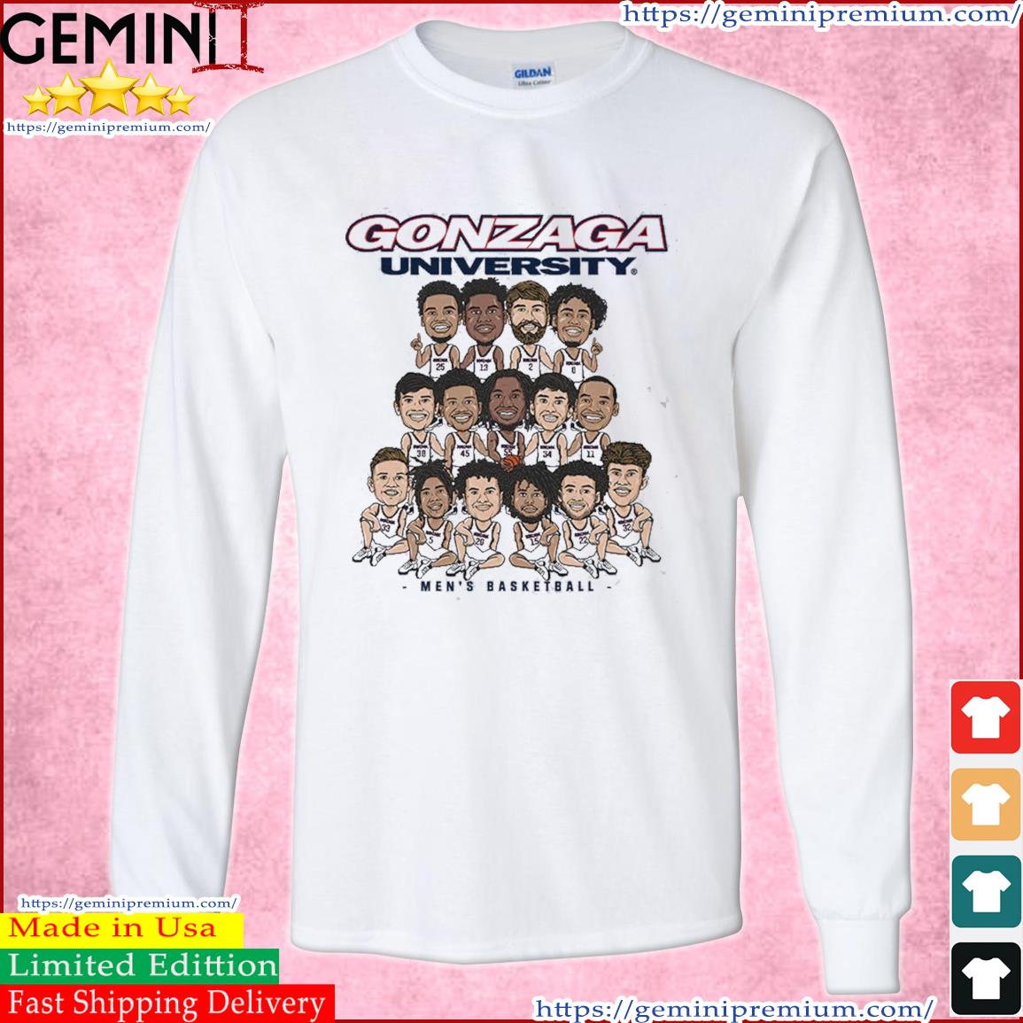 Gonzaga Elite Eight 2023 NCAA Men's Basketball Team Caricature Shirt Long Sleeve Tee