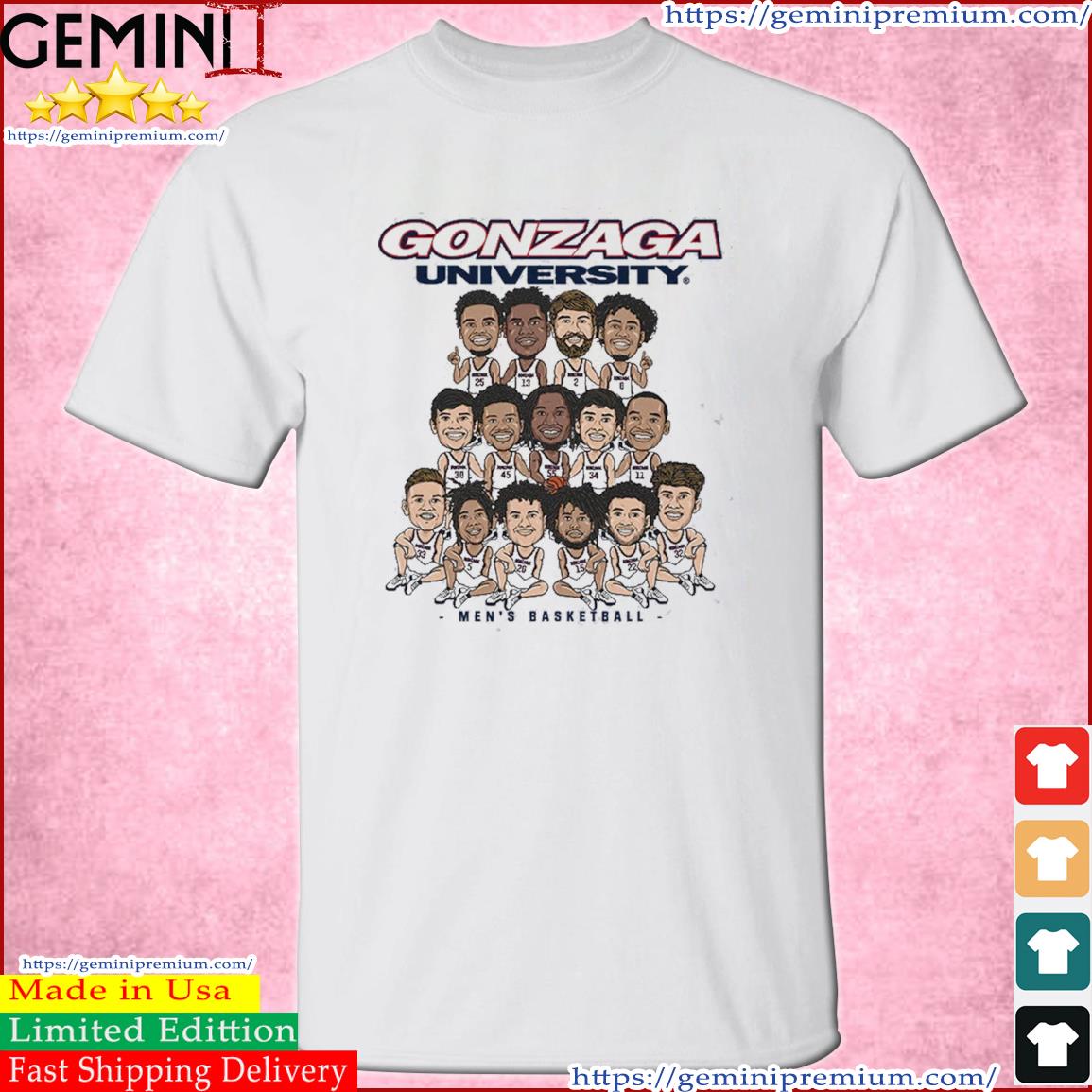 Gonzaga Elite Eight 2023 NCAA Men's Basketball Team Caricature Shirt
