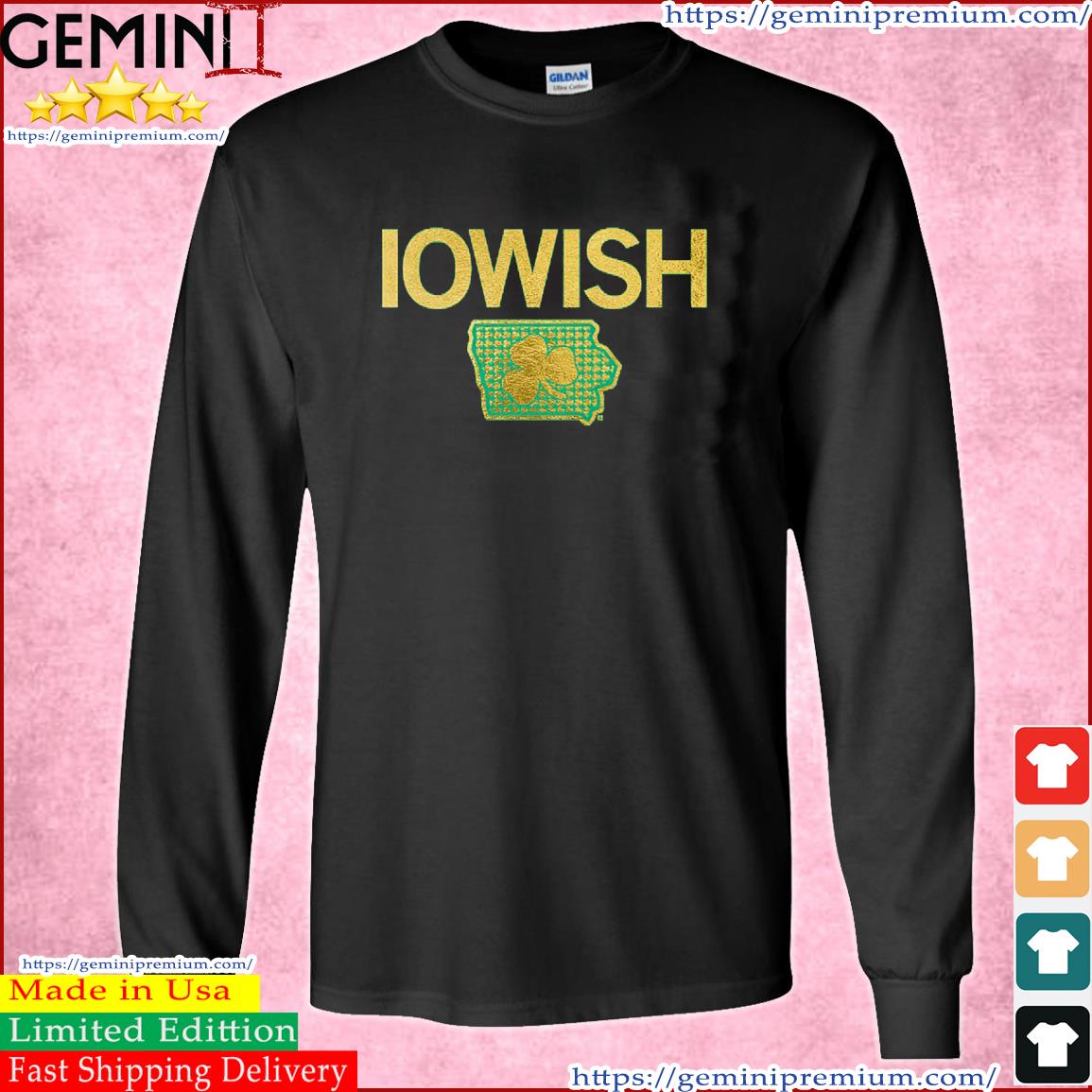 Iowish Gold Foil St Patrick's Day Shirt Long Sleeve Tee