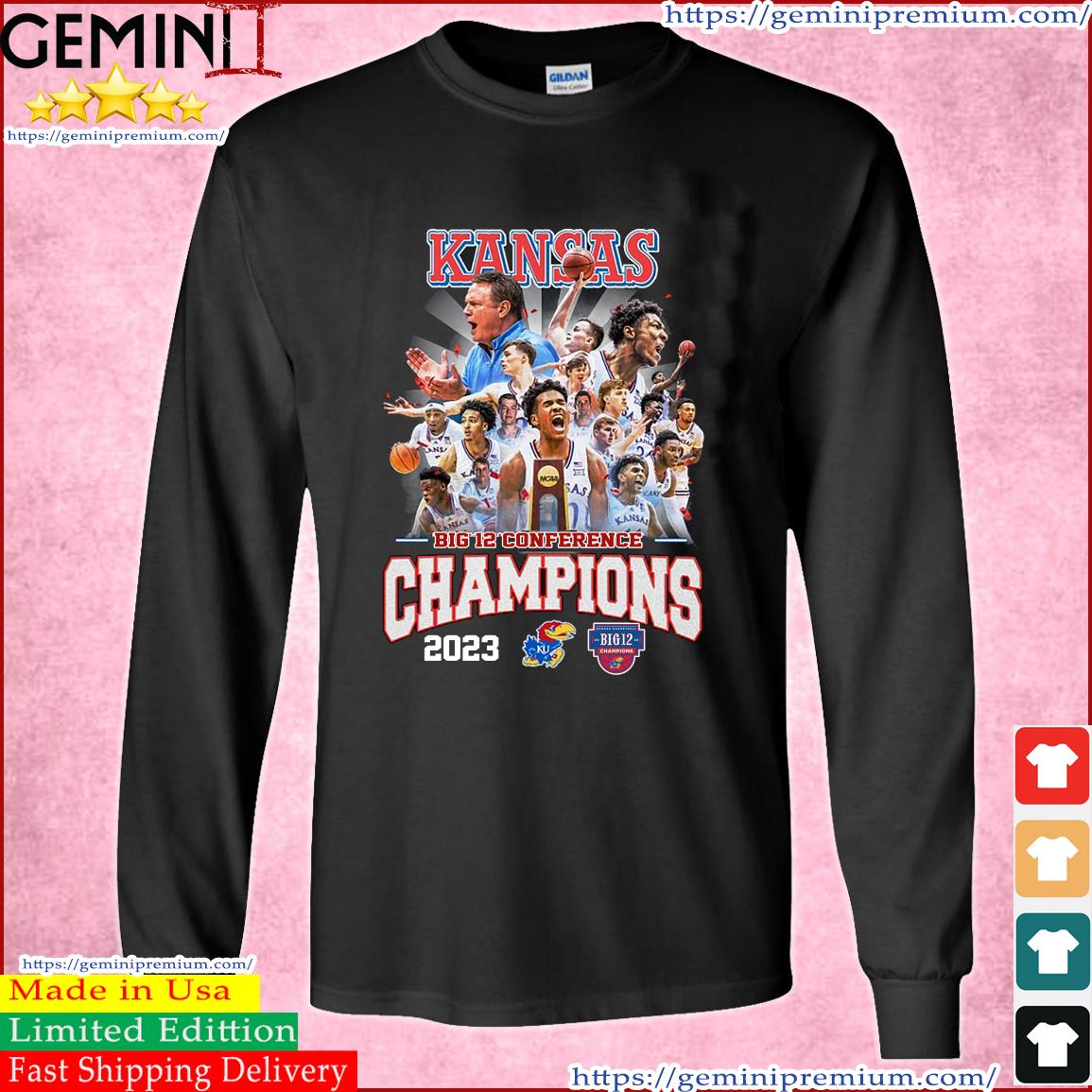 Kansas Jayhawks Men's Basketball Team 2023 Big 12 Conference Champions Shirt Long Sleeve Tee