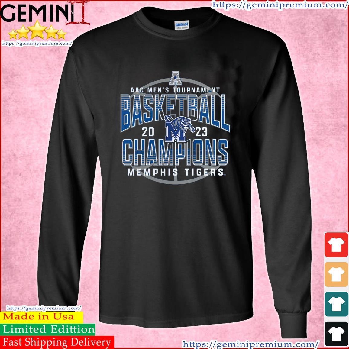 Memphis Tigers 2023 AAC Men's Basketball Conference Tournament Champions Shirt Long Sleeve Tee