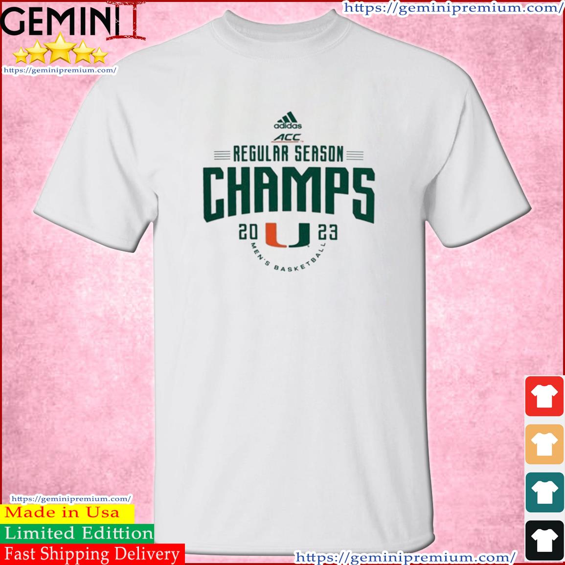 Miami Hurricanes Adidas ACC Regular Season Champions 2023 Shirt