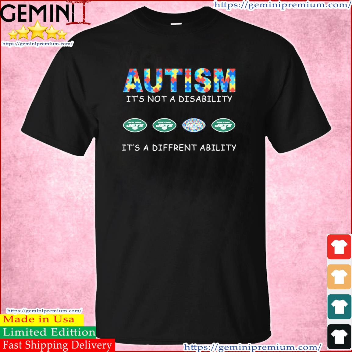 New York Jets Autism It's Not A Disability It's A Different Ability Shirt