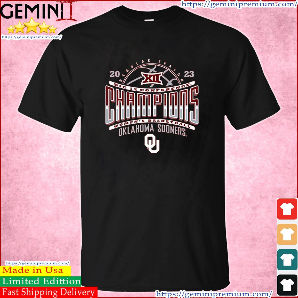 Official Oklahoma Sooners 2023 Big 12 Women's Basketball Champions Regular Season Shirt
