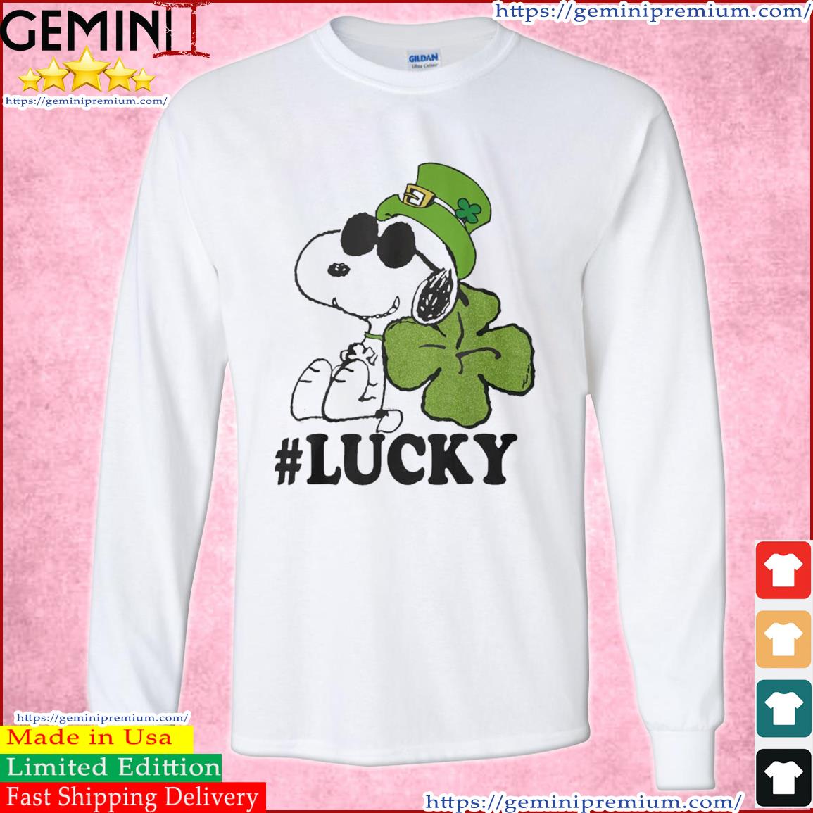 Peanuts St. Patrick's Snoopy Lucky Clover 2023 Shirt Long Sleeve Tee