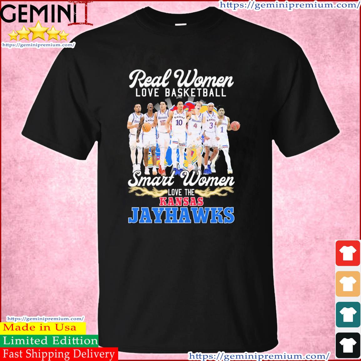 Real Women Love Basketball Smart Women Love The Kansas Jayhawks Sweet Sixteen Signatures Shirt