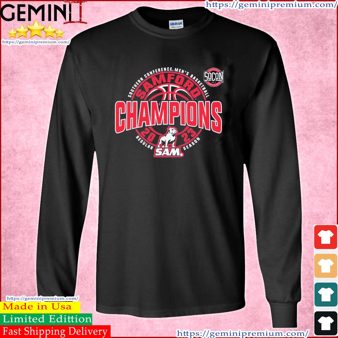 Samford Bulldogs 2023 SoCon Men's Basketball Regular Season Champions Shirt Long Sleeve Tee