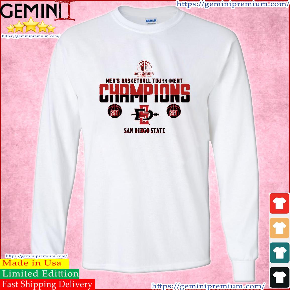 San Diego State Aztecs 2023 Mountain West Men's Basketball Conference Tournament Champions T-Shirt Long Sleeve Tee