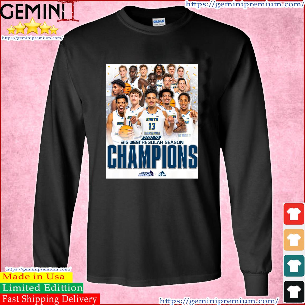 UC Santa Barbara Men's Basketball 2023 Big West Regular Season Champions Shirt Long Sleeve Tee