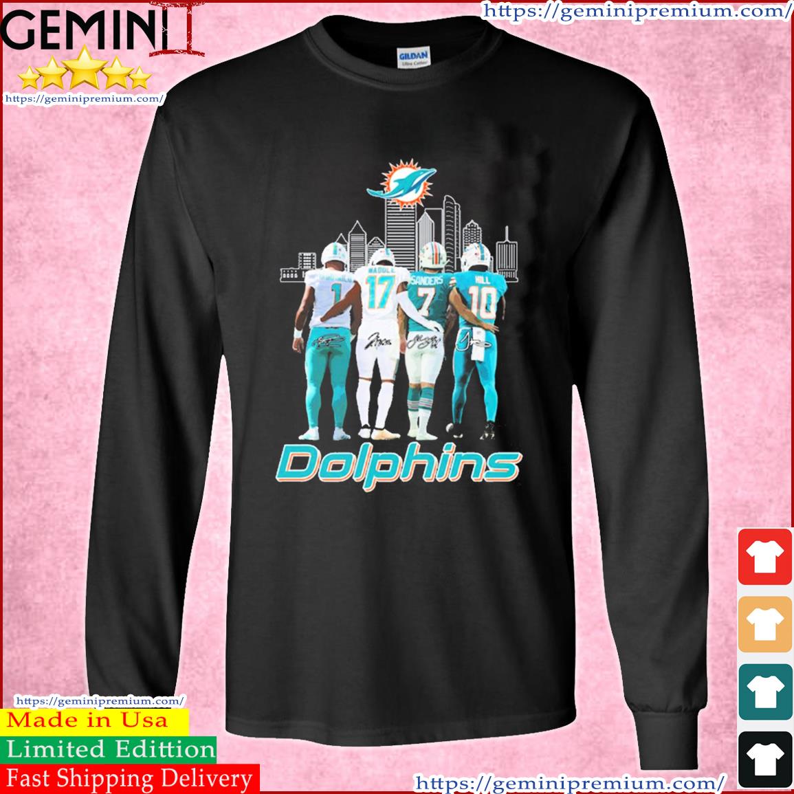 Dolphins Tua Tagovailoa Jaylen Waddle Sanders Tyreek Hill Signature Shirt,  hoodie, sweater, long sleeve and tank top