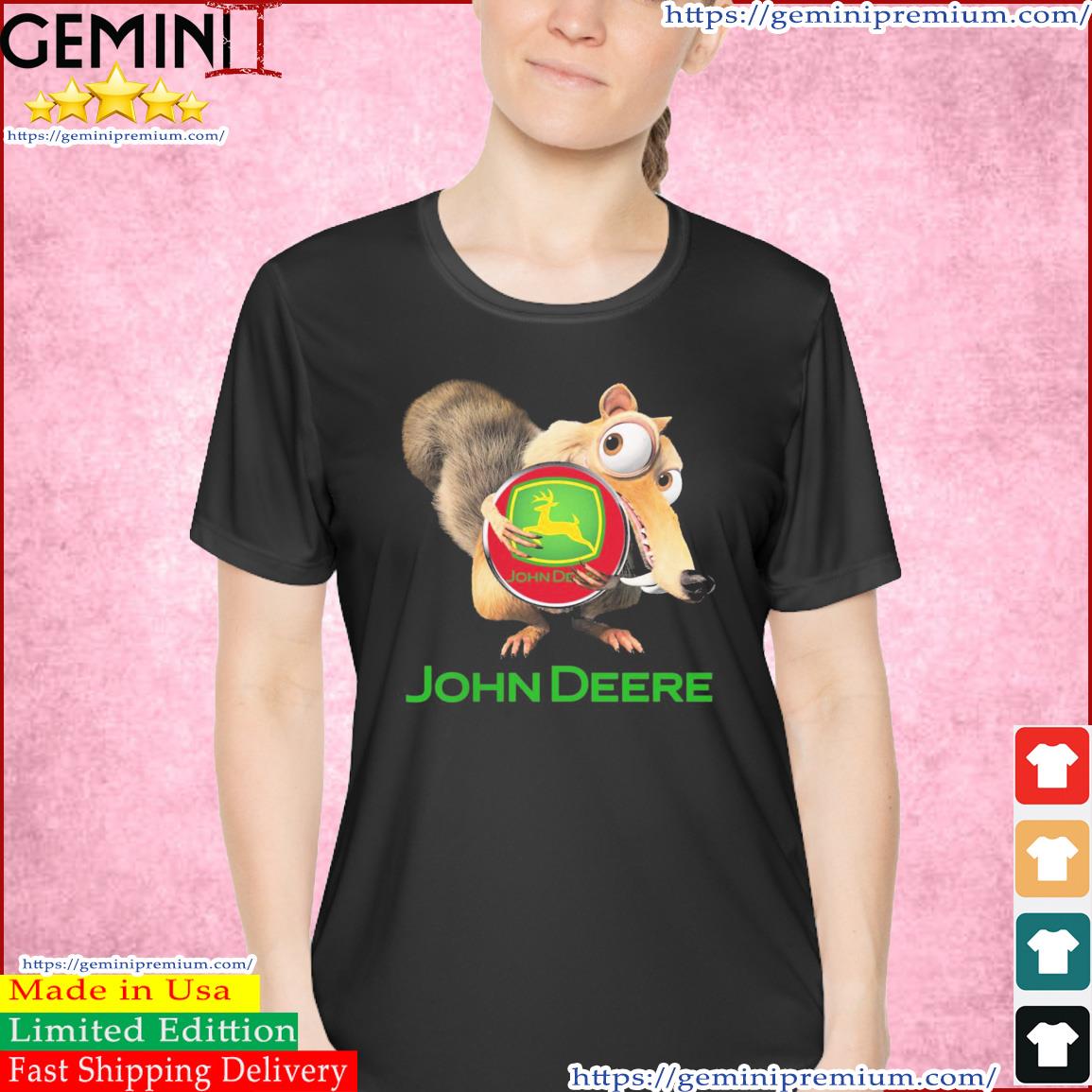 Ice Scrat Hug John Deere Logo Shirt Ladies Tee